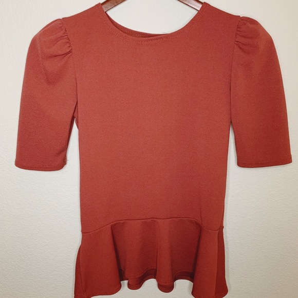 Say Anything Tops - Peplum Blouse - Mauve/Pink